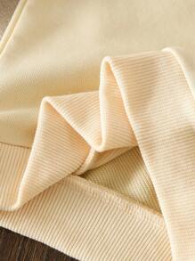 SHEIN Baby Girl Fashion Bow Cherry Print Round Neck Long Sleeve Casual Sweatshirt Fall Winter - Apricot - View 6