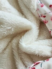SHEIN Vintaside Kids 女童卡其色保暖内衬连帽双排扣冬季外套，时尚休闲日常穿着 - 粉色 - 查看 7