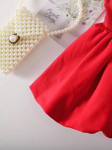 SHEIN Babygirl 可爱粉色针织无袖连体衣（夏季） - 紅色 - 查看 3