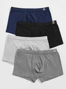 Manfinity Underwear&Sleepwear Basics Men 4pcs Letter Graphic Boxer Brief - Multicolor - View 5