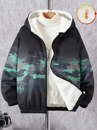 1件青少年男童户外休闲秋冬保暖内衬工装夹克