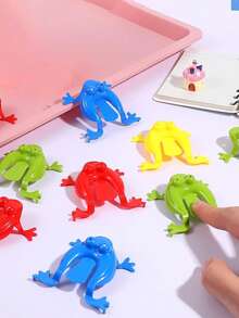 MINKOJA 20pcs/40pcs Plastic Jumping Frogs, Finger Pressing Bouncing Frog Toy With Bucket For Kids Easter Birthdays Party Favors, Mixed Color ( No Bucket) - Multicolor - View 4