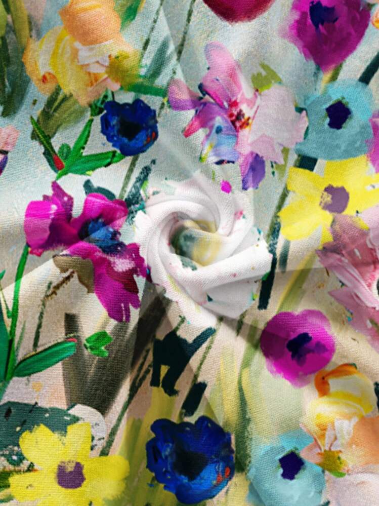 Soleia Multicolor Floral Print Micro Crop Bandeau And Shorts Set In Soft Knitted Fabric Floral 2 Pieces Set 2 Pieces Set Summer Two Pieces Set Women Multicolor Multicolor Floral Two Pieces Set - Multicolor - View 7