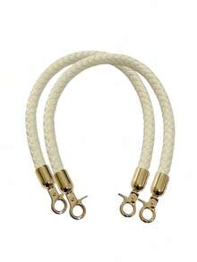 2PCS Woven Chain Straps For DIY Gold Handbag Handles With Spring Clasp Purse/Wallet/Crossbody Bag Repair,Adjustable Length Bag Accessories, Craft Replacement Straps For Bags & Purses Handbag Hardware Accessories - Multicolor - View 9