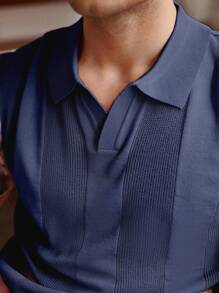 Manfinity Homme Men's Everyday Casual Knit Sweater, Suitable For Work And Commute Polo Shirt For Men