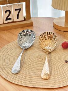 1pc/2pcs Gold Serving Spoons, 18/10 Stainless Steel Thickened Scoops, Mixing Spoons, Rice Spoons, Soup Spoons, Home & Public Use Serving Ladles - Multicolor - View 3