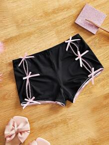 FairyFlirt Quần đùi boxer khoét rỗng thoải mái cho nữ, có thể mặc làm áo khoác ngoài, phong cách Y2K - màu đen - Xem 3