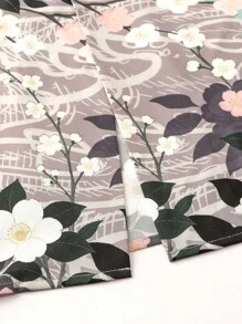 Irokai 日本女士传统印花和服浴衣两件套，夏季节日 - 紫色 - 查看 8