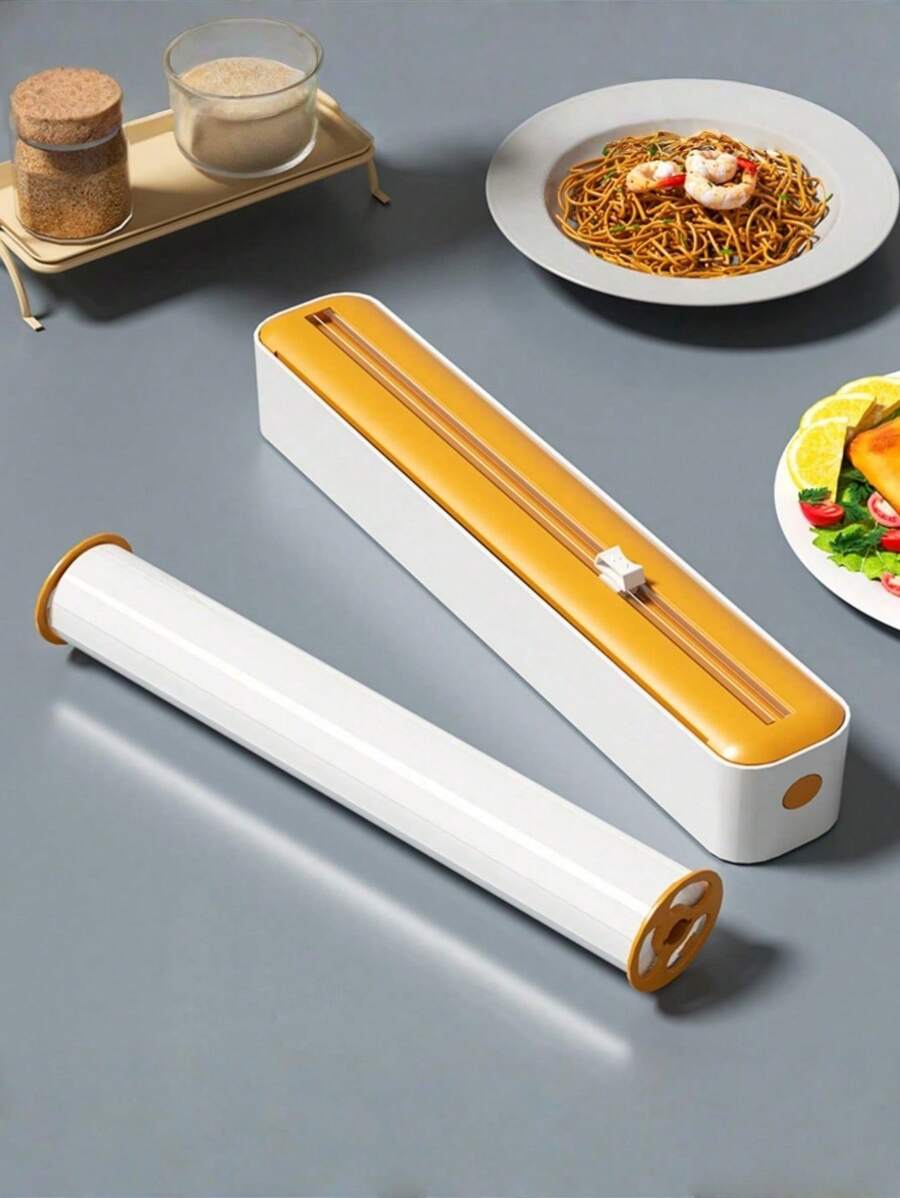 SHEIN 1pc Kitchen Cling Film Dispenser, Cling Film Cutting Box, Cling ...