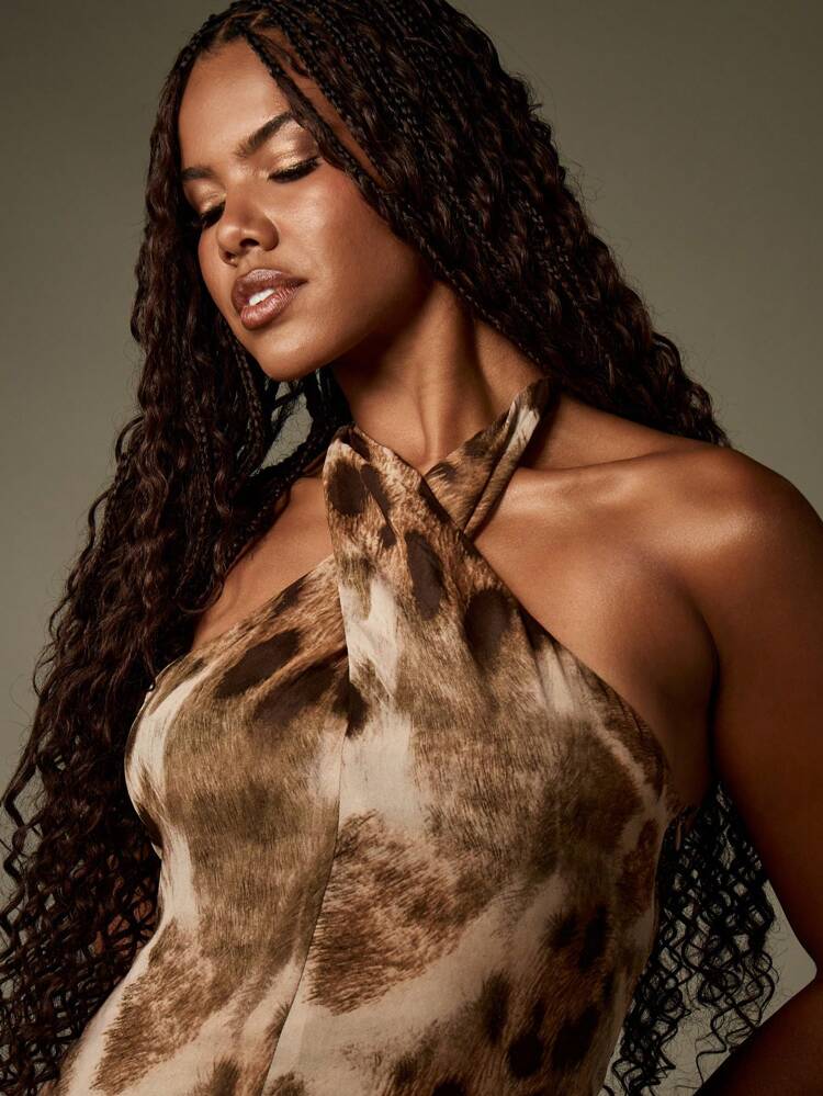 MISSGUIDED Leopard Print Mini Dress With Lace Trim