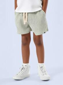 SUMWON Beach Vibes Vacation Club Italia Kids Summer T-Shirt With Capri Lemon Print Short Sleeve Streetwear - Green - View 4