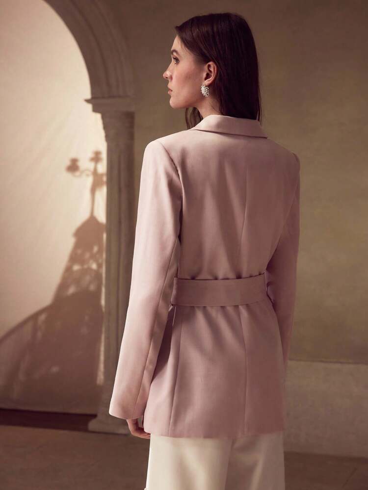 BELTED BUTTON UP LIGHTWEIGHT JACKET