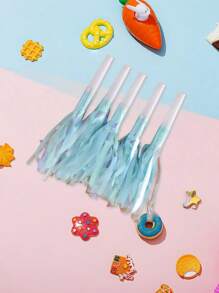 6PCS Dragon Tassel Party Whistles - Festive Birthday Celebration Noisemakers New Year & Themed Events - Blue - View 6