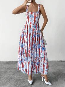 EURMUSE Women Multicolor Printed And Zipper Detailed Maxi Dresses - Multicolor - View 7