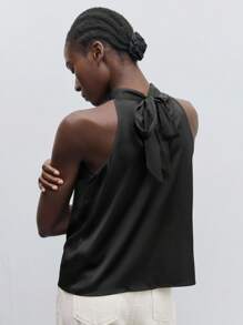 Maija Blouse À Nœud En Satin Ras-Du-Cou Vêtements De Travail