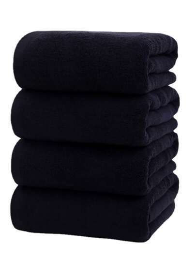 SHEIN 1 Pure Black Or Pure White Soft Absorbent Towel, Suitable For Adult Households, Can Be Used For Washing Face, Bathing Or As A Hotel Gift. Available Sizes: 35 * 70 Cm (Hand Towel), 70 * 140 Cm (Bath Towel), 30 * 30 Cm (Face Towel), 80 * 180 Cm (Thick Bath Towel), And 100 * 200 Cm (Large Bath Towel). Home Bathroom Decoration Back To School Season Beauty Salon Home Bathroom