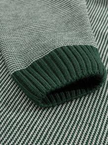 EURMUSE Men Rib Knit Textured Crew Neck High Quality Regular Sweater - Army Green - View 5