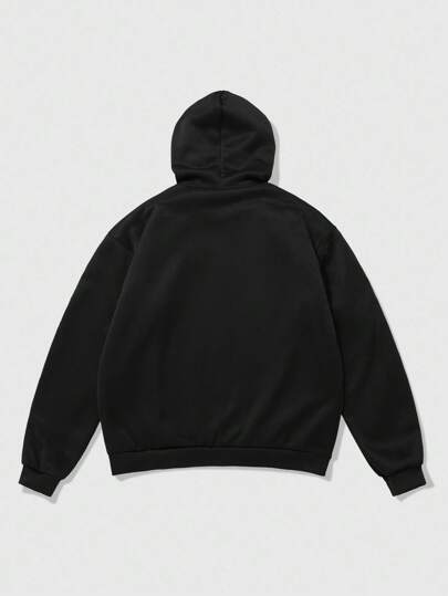 Street Life Sudadera con capucha con cierre y efecto de strass con gráfico en inglés americano de estilo callejero unisex
