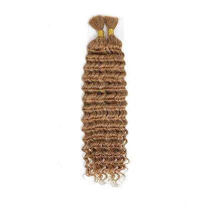 Boho Braids 2 件编织假发散装无纬深波浪钩针真人发纯色 27# 纯人发接发无结辫子接发万圣节服装