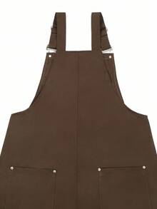 Claim Dot Men's Casual Fashion Versatile Bib Overalls, With Patch Design, Oversized, Summer , Fall Brown Overalls Baggy Overalls Men S Overalls Loose Overalls