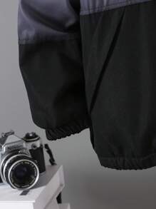 1 Stück Jungen Herbst/Winter Kapuzen-Fleecejacke in Farbverlauf Schwarz & Weiß, geeignet für Lässig, Sport, Outdoor-Aktivitäten für Kinder in Größeren Größen