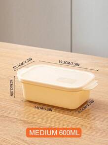 SHEIN 3个装米色和黑色食品储物盒，适用于冷冻和微波炉，三种尺寸：大号-1100毫升，中号-600毫升，小号-300毫升 - 彩色 - 查看 7