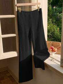 Comfortcana 女士夏季纯色休闲裤 - 黑色 - 查看 2