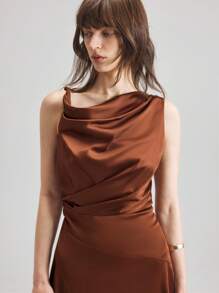 Ontre Vestido elegante y sencillo sin mangas para mujer, adecuado para el 4 de julio, el Día de la Igualdad de la Mujer, vacaciones, playa, fiesta de cumpleaños, atuendo para maestras