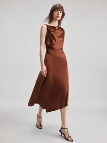 Ontre Vestido elegante y sencillo sin mangas para mujer, adecuado para el 4 de julio, el Día de la Igualdad de la Mujer, vacaciones, playa, fiesta de cumpleaños, atuendo para maestras