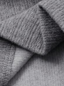 DAZY Men's Solid Gray Textured Fabric Hoodie Set, Autumn - Grey - View 7