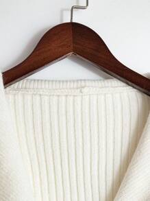 SHEIN Clasi Cárdigan elegante de unicolor y ajuste ceñido para tallas grandes - Blanco - Ver 5