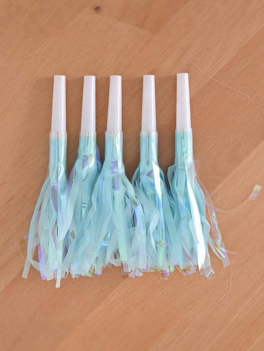 6PCS Dragon Tassel Party Whistles - Festive Birthday Celebration Noisemakers New Year & Themed Events - Blue - View 1