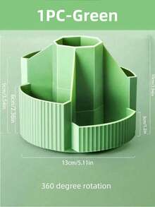 1PC/3Pcs-5 Slots 360 Degree Rotating Desktop Pen Holder Organizer, Desktop Storage Pen Organizers Stationery Supplies Large Capacity Multi-Functional Pencil Case For Students, Men, Women, Girls, Makeup Brushes, Home Decoration Back To School - Multicolor - View 5