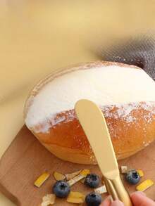 奶酪刮刀套装，不锈钢炭刀黄油刀刮刀，适用于涂抹冷黄油、奶酪和果酱。 - 金色 - 查看 2