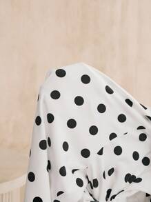 Anewsta 女式夏季新款圆点荷叶边露肩束腰连体裤 - 黑與白 - 查看 8