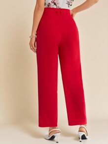 Amorya 女士高腰斜口袋西装裤春季女裤秋冬