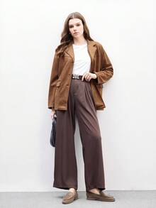 CUCCOO BIZCHIC 女士时尚浅棕色绒面舒适休闲乐福鞋，适合户外、购物、工作、日常穿着 - 卡其色 - 查看 10