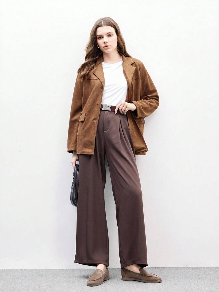CUCCOO BIZCHIC Women's Fashionable Light Brown Suede Comfortable Casual Loafers, Suitable For Outdoor, Shopping, Work, Daily Wear For Christmas Spring Shoes