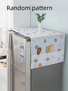 SHEIN 1pc Multifunctional Refrigerator Dust Cover With Pocket, 23.62in * 70.86in/21.65in * 51.18in, Suitable For Double Door And Single Door Refrigerators, Oil/Water Resistant, Modern Decorative Fabric Storage, Suitable For Home And Kitchen, Various Patterns, PET Material, Top Protector For Appliances | Decorative Storage | (Pattern Comes With The Machine) Refrigerator Cover Cloth Dust Cover Refrigerator Storage Bag Waterproof And Dustproof Household Single And Double Door Refrigerator Cover - Multicolor - View 9