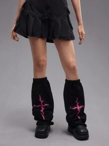 ROMWE Grunge Punk Calentadores de piernas elegantes, cómodos y transpirables para damas, de estilo casual y dulce