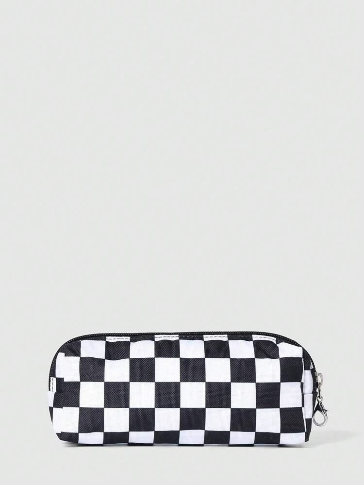 Classic Checkered Pattern Backpack With Front Storage