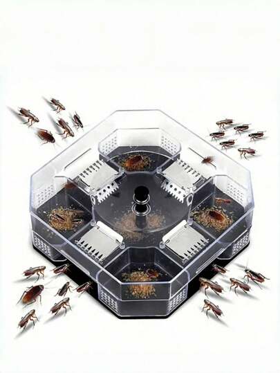 SHEIN 1 PIEZA Trampa reutilizable para cucarachas - Caja matacucarachas de cocina interior para control de plagas en el hogar, atrapa cucarachas para hormigas, bichos, insectos (no se necesita cebo) | para mascotas y niños, trampa adhesiva, fácil de usar y desechable