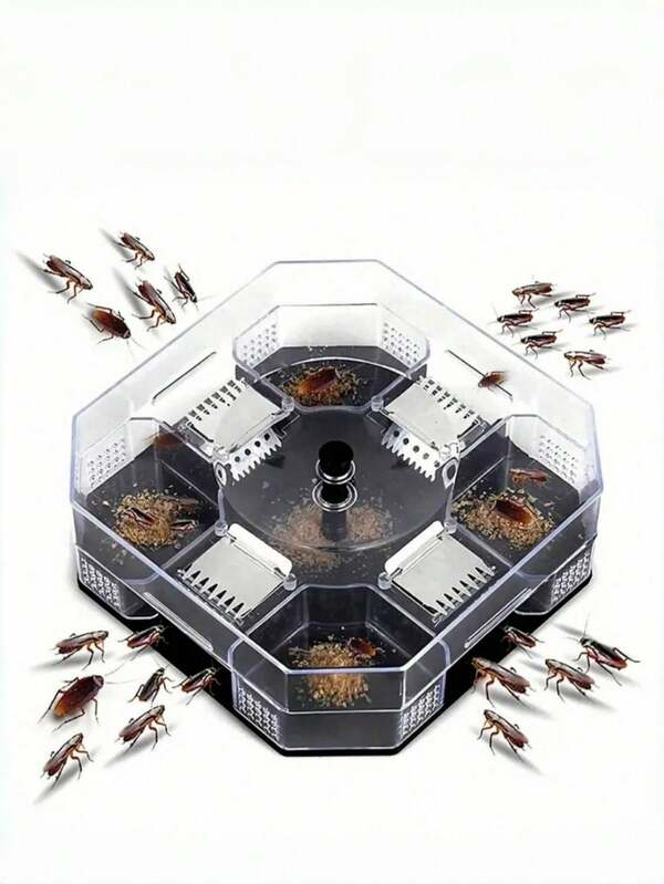 SHEIN 1PC Reusable Cockroach Trap – Indoor Kitchen Cockroach Killer Box For Home Pest Control, Roach Catcher For Ants, Bugs, Insects (No Bait Needed) | Safe For Pets & Kids, Sticky Glue Trap, Easy To Use & Disposable