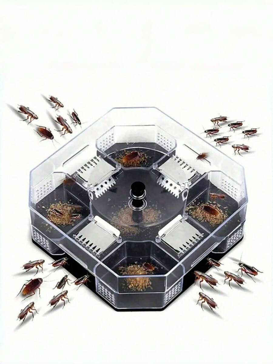 SHEIN 1PC Reusable Cockroach Trap – Indoor Kitchen Cockroach Killer Box For Home Pest Control, Roach Catcher For Ants, Bugs, Insects (No Bait Needed) | Safe For Pets & Kids, Sticky Glue Trap, Easy To Use & Disposable