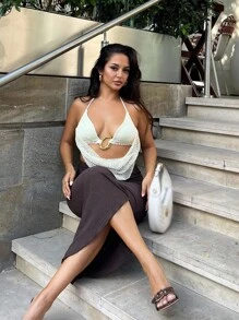 NegzBox High Waist Mermaid Hem Skirt