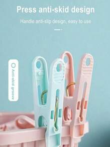 30 de cleme de rufe rezistente cu coș de depozitare – Cleme de rufe impermeabile și rezistente la vânt pentru rufe, șosete, lenjerie intimă – Forță de strângere puternică – Cleme multifuncționale pentru uscarea hainelor, decorațiuni foto, meșteșuguri, autocolante – Utilizare practică acasă și în aer liber