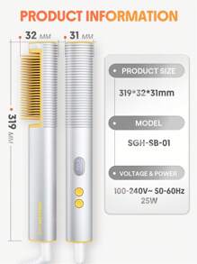 SHEGLAM HAIR Sleek Chic 3D Thermal Straightening Brush,24K Gold Hair Straightener Brush With Negative Ionic,24K Glow Straight Hair Comb With 3D Anti-Scald Design & 5 Temp Selection,5Min Quick Straightening,60S Fast Heat-Up & 30Min Minutes Auto-Off,24KK Hair Straightening & Curling Comb 2 In 1,Detangles Hair Easily For Home Salo Graduation Birthday Holiday Summer Fall Autumn Y2K Fancy Fashion Women Makeup Cosmetic Party Beach Travel Camping Outdoors School Campus Festivals Decor Gift Present Rose Girl Best Color Charm Vibe Pink Christmas New Year Thanksgiving Day Valentine's Day