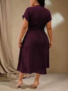 Roveilla Robe à manches chauve-souris ample pour l'été, tenue maxi femme bordeaux pour Noël