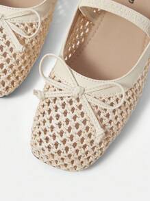 Styleloop 女士平底编织鞋，波西米亚风格，适合度假、万圣节、圣诞节和派对 - 杏色 - 查看 6