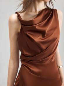 Ontre Vestido elegante y sencillo sin mangas para mujer, adecuado para el 4 de julio, el Día de la Igualdad de la Mujer, vacaciones, playa, fiesta de cumpleaños, atuendo para maestras